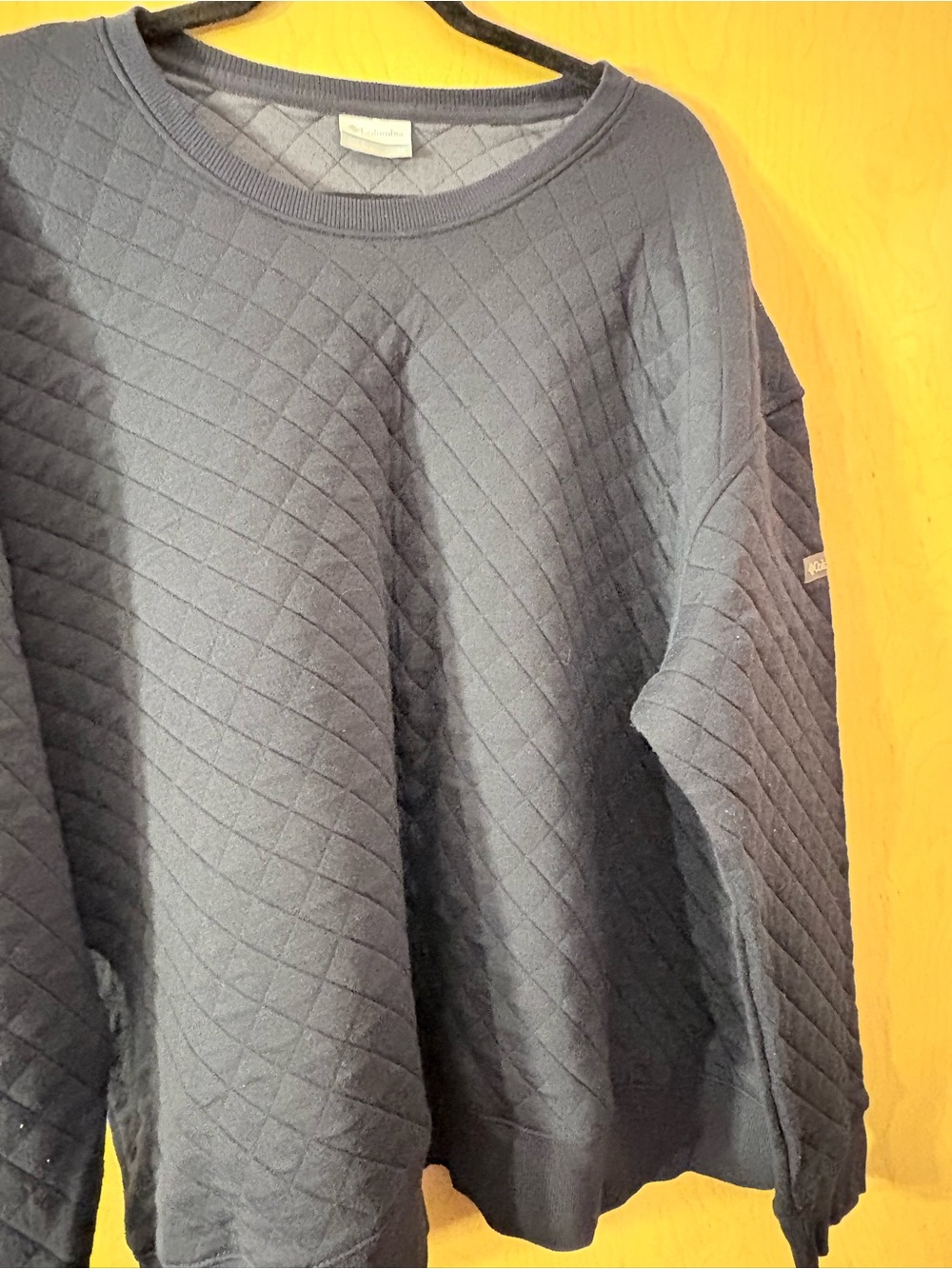 Quilted Navy Crewneck Sweater